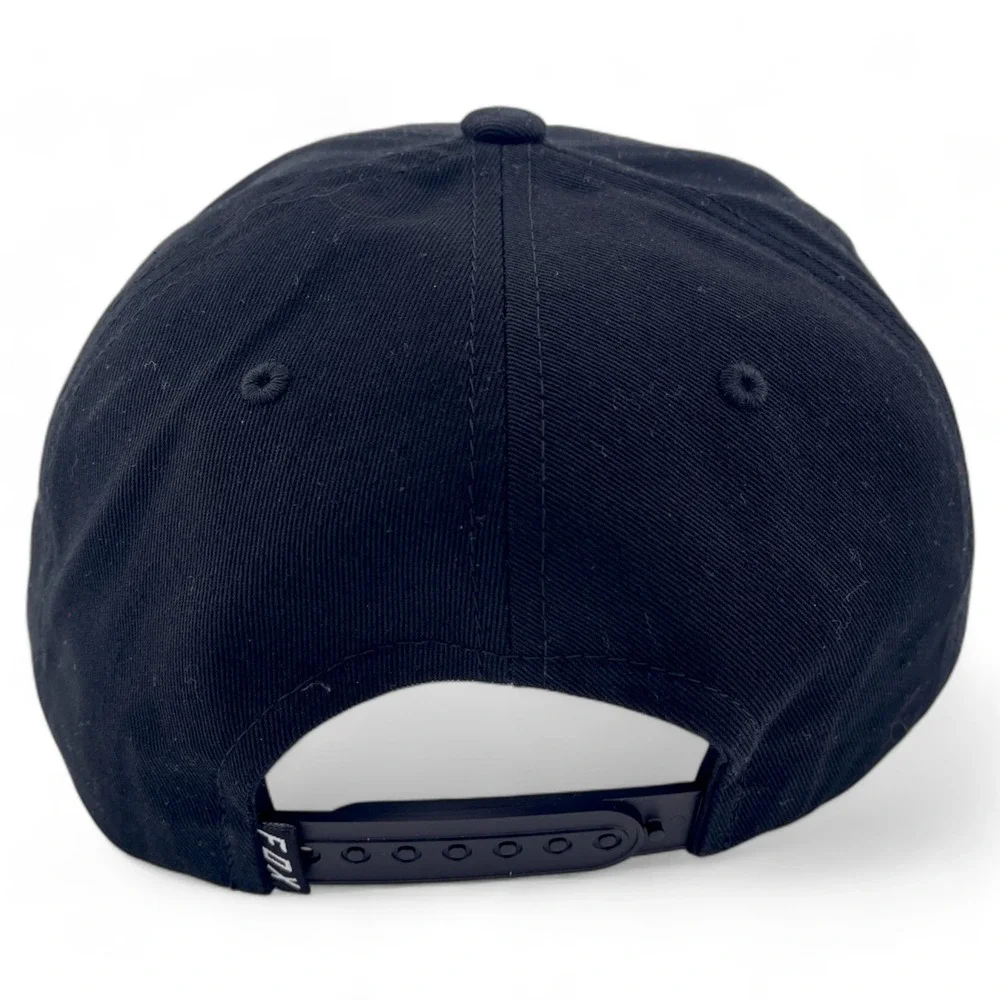 Fox Racing Still In Leather Patch Black 29919-001 Snapback Adjustable Hat Cap